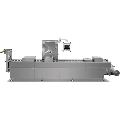 Automatic thermoforming vacuum package machine